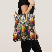 Art Deco Regenbogen-Eulen-Tasche Tasche (Von Nahem)
