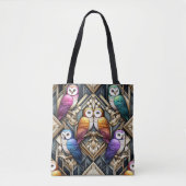 Art Deco Regenbogen-Eulen-Tasche Tasche (Vorderseite)