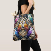 Art Deco Regenbogen-Eulen-Tasche Tasche (Von Nahem)