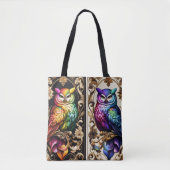 Art Deco Regenbogen-Eulen-Tasche Tasche (Vorderseite)
