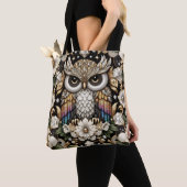 Art Deco Regenbogen-Eulen-Tragetasche Tasche (Von Nahem)