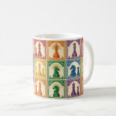 Art Deco Regenbogen Schach Tasse (VorderseiteRechts)