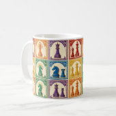 Art Deco Regenbogen Schach Tasse (Vorderseite Links)