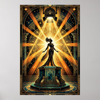 Art Deco Regisseurin Vintage Kino Kunst Poster