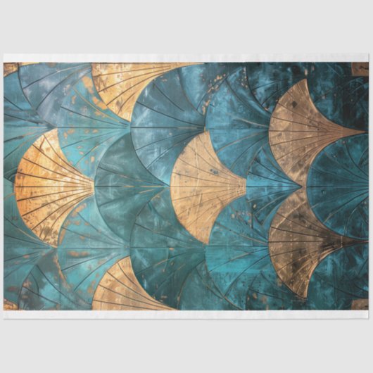 Art Deco, Repetiermuster, Texturierte Fliesenkunst Seidenpapier (Vorderseite)