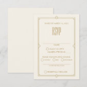 Art Deco Response Card RSVP Karte (Vorne/Hinten)