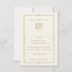 Art Deco Response Card RSVP Karte