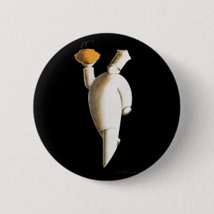 Art Deco Restaurant Chef, Vintage Unternehmen Button