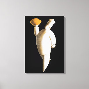 Art Deco Restaurantkoche, Vintage-Unternehmen Leinwanddruck