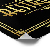 Art Deco RESTROOM Signatur Poster (Ecke)