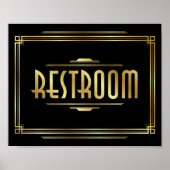 Art Deco RESTROOM Signatur Poster (Vorne)