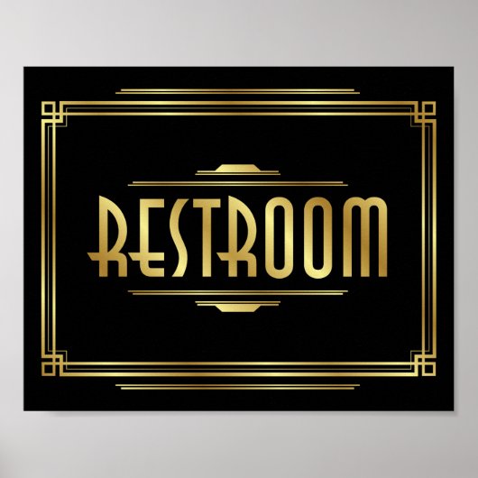 Art Deco RESTROOM Signatur Poster (Vorne)