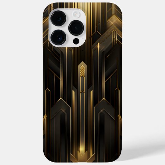 Art Deco Retro 1920er Black n Gold Case-Mate iPhone Hülle (Rückseite)