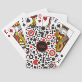 Art Deco Retro 50er Red Black Geometric Mit Monogr Spielkarten (Rückseite)