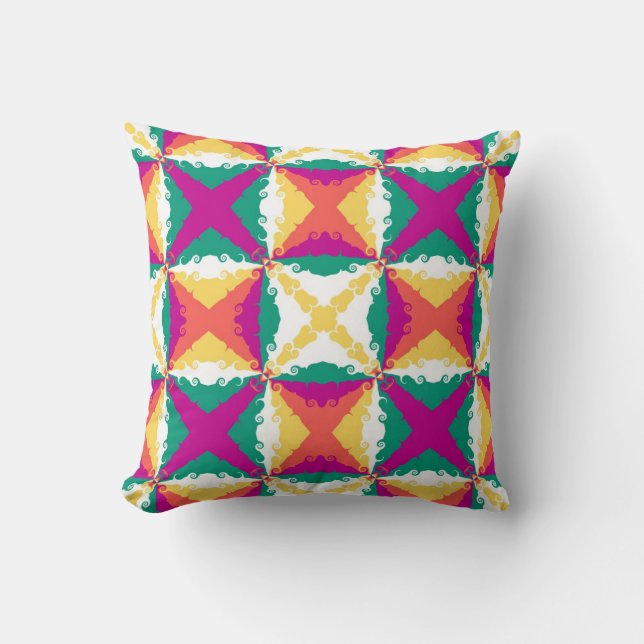 Art Deco Retro Abstrakte Kunst Kissen (Vorderseite)