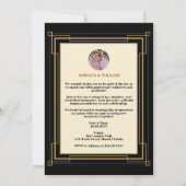 Art Deco Retro Black & Gold Hochzeit Jahrestag Einladung (Rückseite)