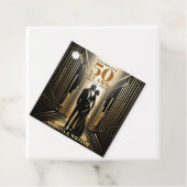 Art Deco Retro Black & Gold Hochzeit Jahrestag Geschenkanhänger (Beispiel)