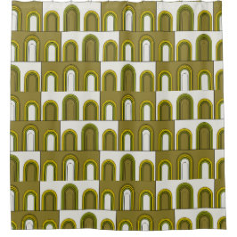 Art Deco, Retro der 20er Jahre, Vintage Grüntöne Duschvorhang