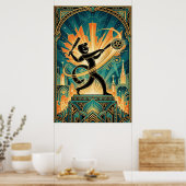 Art Deco Retro Film Strip Cartoon Character Poster (Küche)