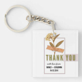 Art Deco Retro Floral Elegante Custom Wedding Dank Schlüsselanhänger