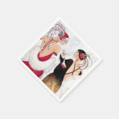 Art Deco Retro-Jahrgang Weihnachten Party Serviette (Ecke)