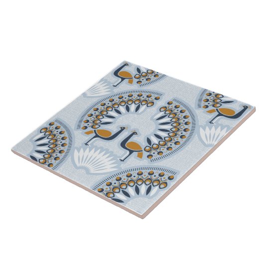 Art Deco Retro Peacock Fliese (Seite)