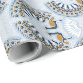 Art Deco Retro Peacock Geschenkpapier (Rolleneckpunkt)