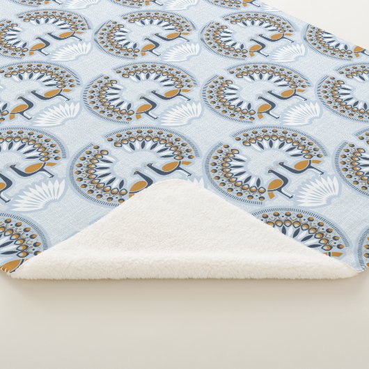 Art Deco Retro Peacock Sherpadecke (3/4)