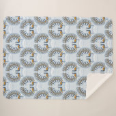 Art Deco Retro Peacock Sherpadecke (Vorderseite (Horizontal))
