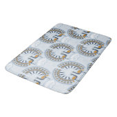 Art Deco Retro Pfau Badematte (Schrägansicht)