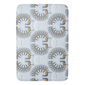Art Deco Retro Pfau Badematte (Vorderseite Vertikal)