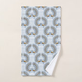Art Deco Retro Pfau Badhandtuch Set (Handtuch)