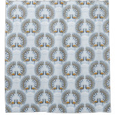 Art Deco Retro Pfau Duschvorhang (Vorderseite)