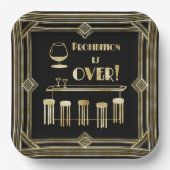 Art Deco Retro Silvesterverbot Bar Pappteller (Vorderseite)