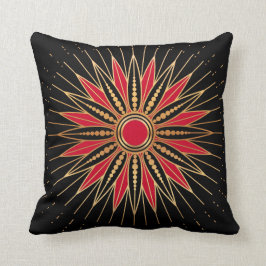 Art Deco Retro Star (red-gold-black) Kissen