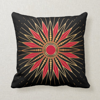 Art Deco Retro Star (red-gold-black) Kissen