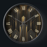 Art Deco Retro Vintag Classic 1920er Black Gold Uhr<br><div class="desc">Mit zeitloser Eleganz verwandeln Sie Ihren Raum - unsere Art-Déco-inspirierte Schwarz-Gold-Wanduhr erfasst mühelos den Glamour der 20er Jahre. Die Raffinesse des geometrischen Designs einbinden und mit jeder Minute ein Statement abgeben. Das sind weitere 100% Schnürhammer Designs.</div>