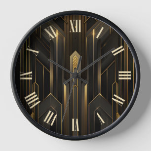 Art Deco Retro Vintag Classic 1920er Black Gold Uhr