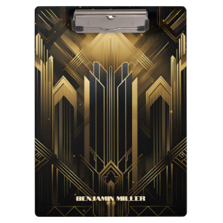 Art Deco Retro Vintag Classic 1920er Jahre Black & Klemmbrett