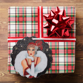 Art Deco Retro Vintag Text Dame hinzufügen Ornament Karte