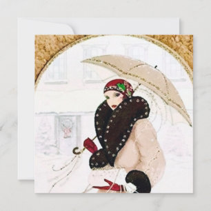 Art Deco Retro Vintage Dame Weihnachten