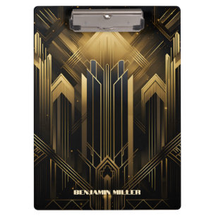 Art Deco Retro Vintage Klassiker 1920er Schwarz &  Klemmbrett