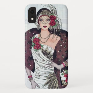 Art Deco Retro Vintage Weihnachtsdame Case-Mate iPhone Hülle