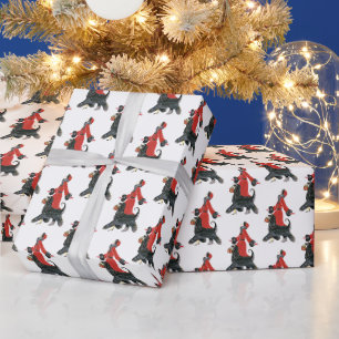 Art Deco Retro Vintage Weihnachtsdame Geschenkpapier