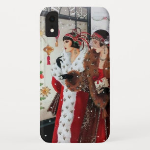 Art Deco Retro Vintage Weihnachtsdamen Case-Mate iPhone Hülle