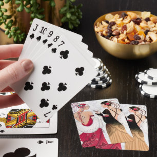 Art Deco Retro Vintage Weihnachtsdamen Spielkarten