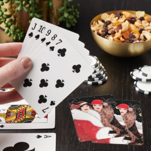 Art Deco Retro Vintage Weihnachtsdamen Spielkarten