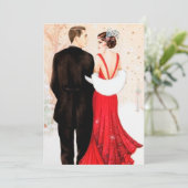 Art Deco Retro Vintages Paar Weihnachten (Stehend Vorderseite)