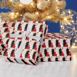 Art Deco Retro Vintages Paar Weihnachten Geschenkpapier
