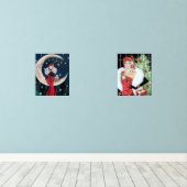 Art Deco Retro Weihnachten Bilderwand Sets (Holzboden)